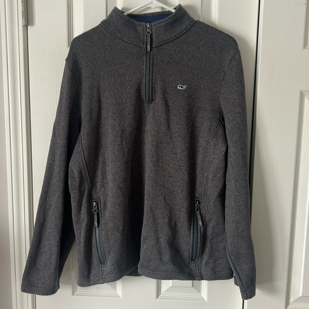 Vineyard vines men’s knit quarter zip size medium, dark gray